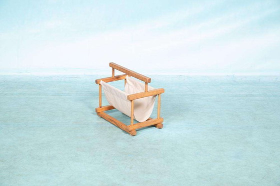 Image 1 of Porta riviste bohémien in pino anni '70, porta riviste vintage in pino