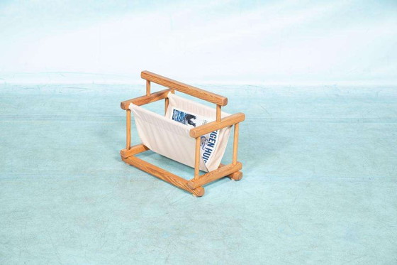 Image 1 of Porta riviste bohémien in pino anni '70, porta riviste vintage in pino