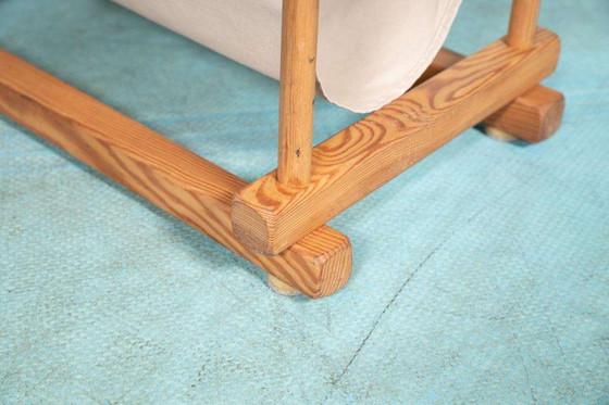 Image 1 of Porta riviste bohémien in pino anni '70, porta riviste vintage in pino