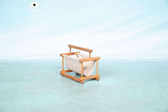 Image 1 of Porta riviste bohémien in pino anni '70, porta riviste vintage in pino