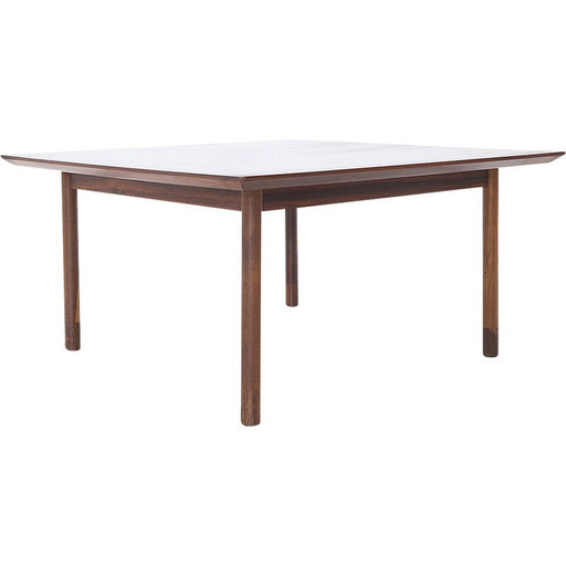 Vintage square solid wood coffee table, 1960