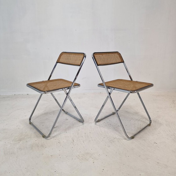 Image 1 of Pair of vintage folding chairs "Elios" by Colle d'Elsa, Italy 1980