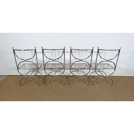 Vintage dining set model Savonarole by Maison Jansen, France 1960