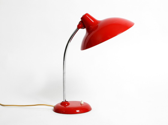 Image 1 of Original Classic Red Kaiser Idell Metal Table Lamp Model 6786 From The 1960S