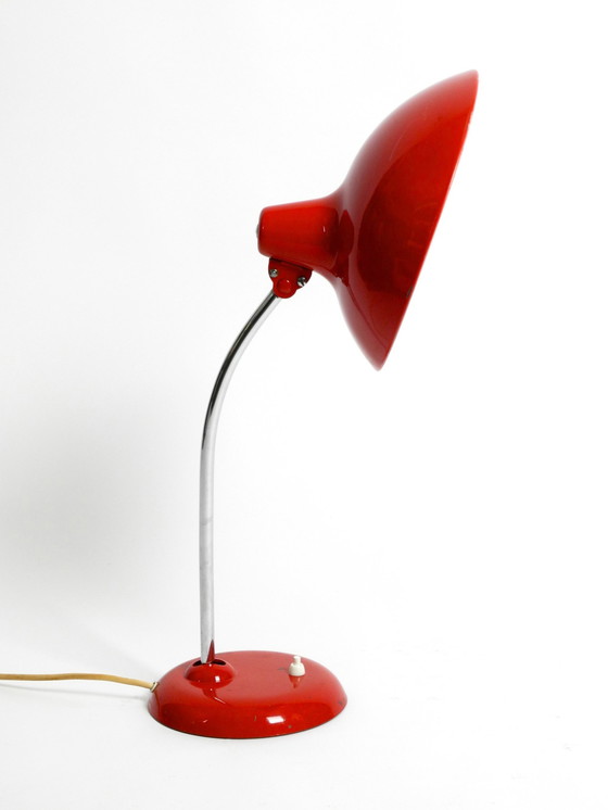 Image 1 of Original Classic Red Kaiser Idell Metal Table Lamp Model 6786 From The 1960S