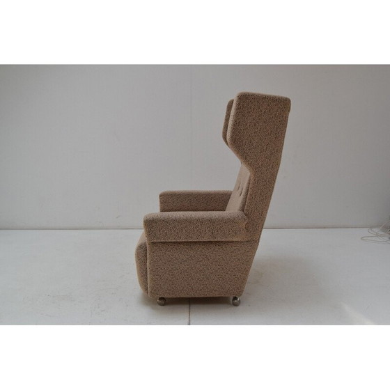 Image 1 of Vintage armchair on casters, Czechoslovakia 1950