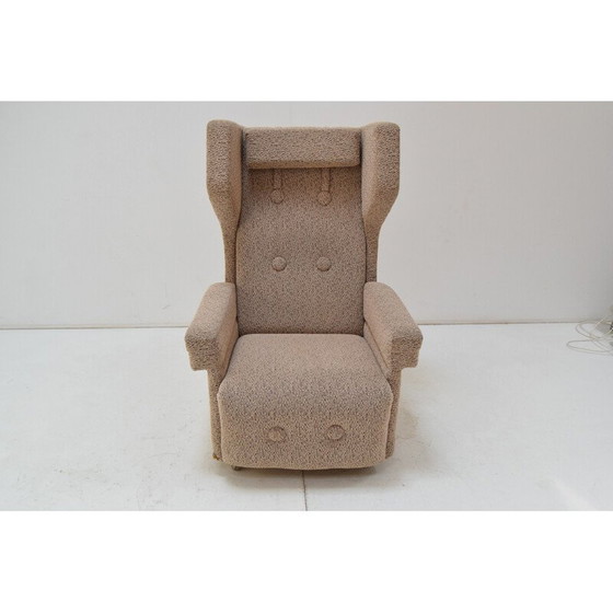 Image 1 of Vintage armchair on casters, Czechoslovakia 1950