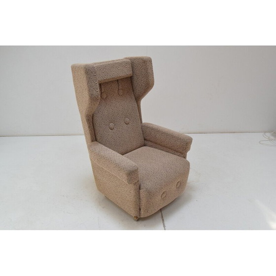 Image 1 of Vintage armchair on casters, Czechoslovakia 1950