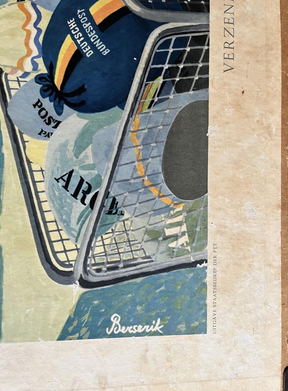 Image 1 of Schoolplate 'Sending The Air Mail At Schiphol Airport'