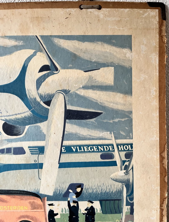 Image 1 of Schoolplate 'Sending The Air Mail At Schiphol Airport'