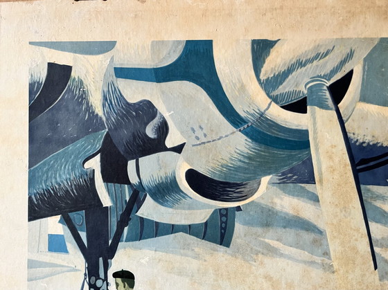 Image 1 of Schoolplate 'Sending The Air Mail At Schiphol Airport'