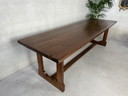 Vintage brutalist XL dining table in oak (10 people)