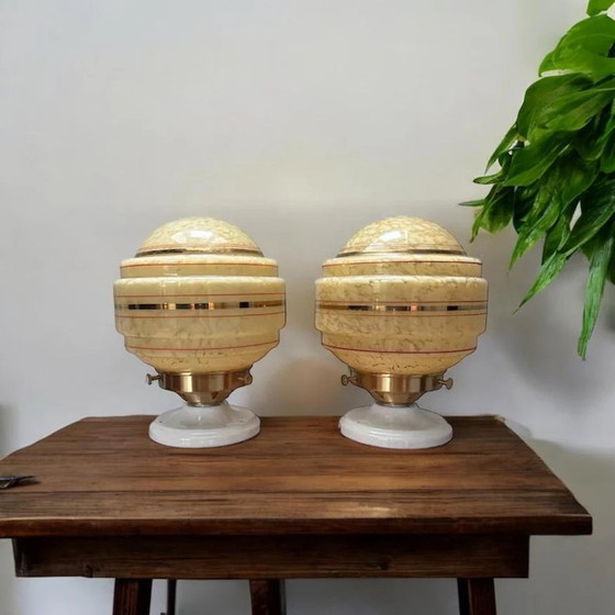 Image 1 of Pair Of Art Deco Wall Lights