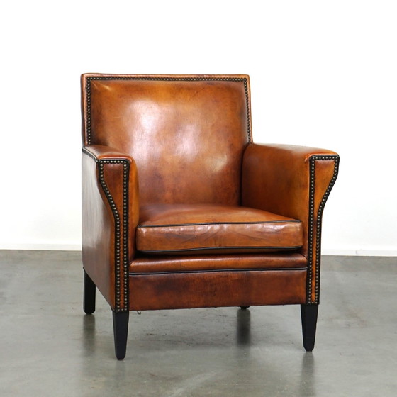 Image 1 of Sheep leather Artdeco design armchair