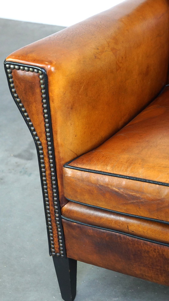 Image 1 of Sheep leather Artdeco design armchair