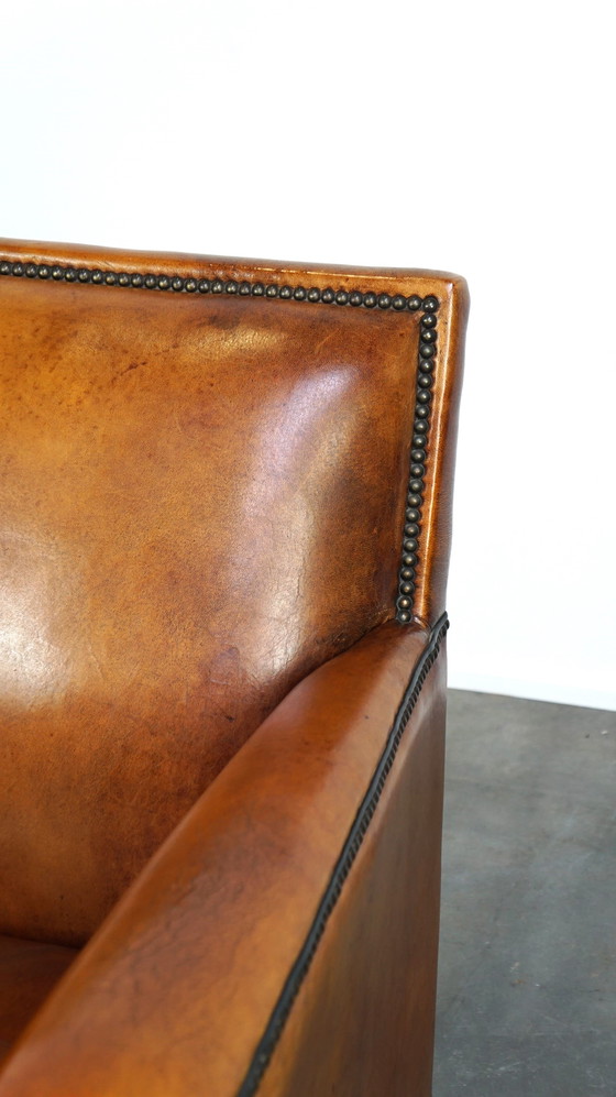 Image 1 of Sheep leather Artdeco design armchair