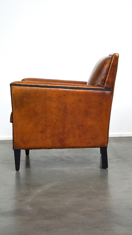 Image 1 of Sheep leather Artdeco design armchair