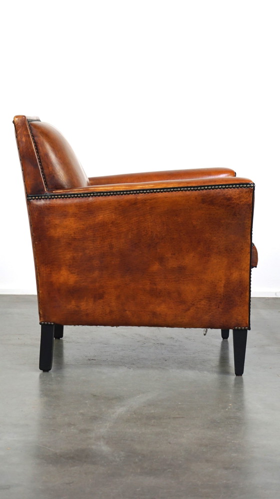 Image 1 of Sheep leather Artdeco design armchair