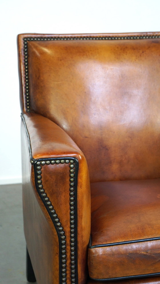 Image 1 of Sheep leather Artdeco design armchair