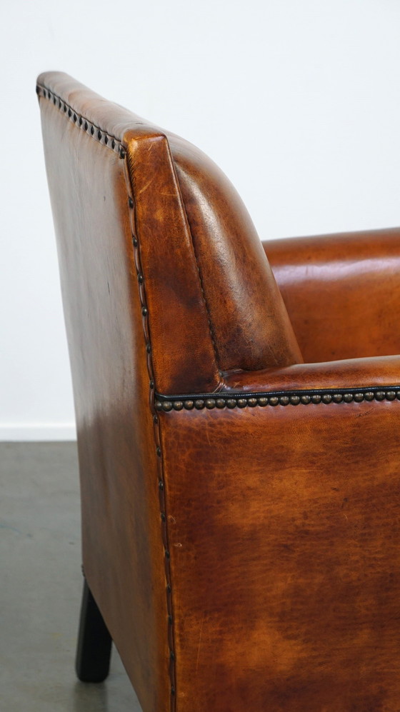 Image 1 of Sheep leather Artdeco design armchair