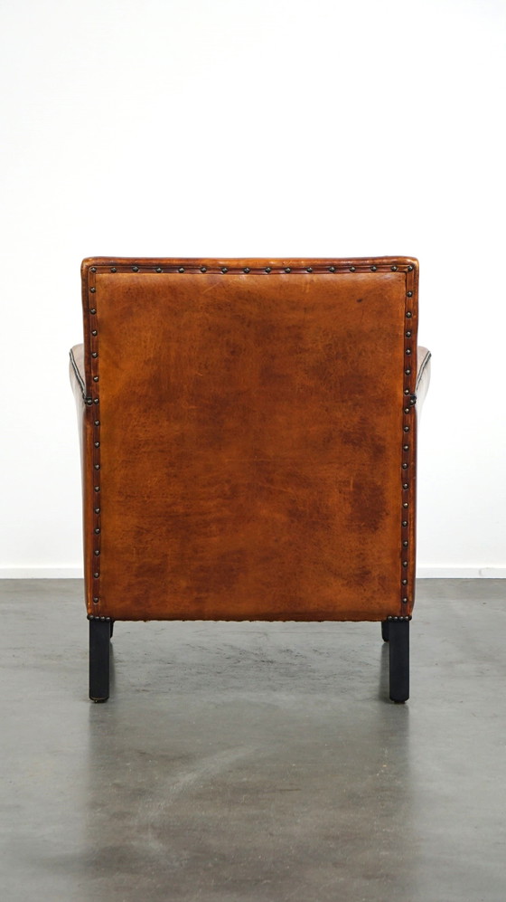 Image 1 of Sheep leather Artdeco design armchair