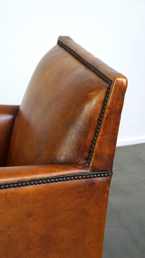 Image 1 of Sheep leather Artdeco design armchair