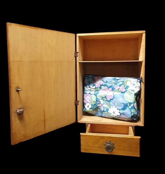 Image 1 of 2017 Vintage Small Antique Hanging Cabinet, Wall Cabinet