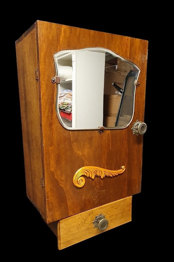 Image 1 of 2017 Vintage Small Antique Hanging Cabinet, Wall Cabinet