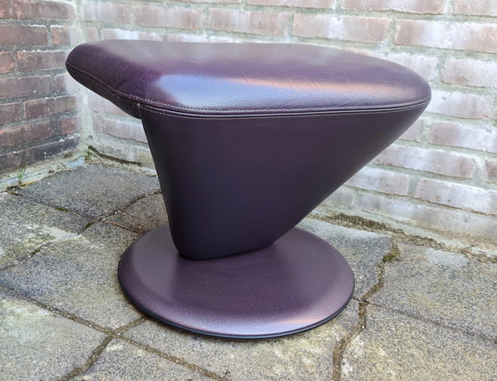 Image 1 of Leolux Seat Footstool Hocker Footstool Vintage Purple As New
