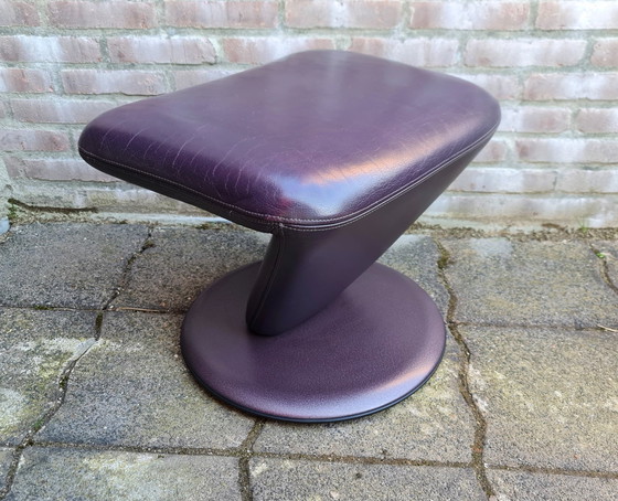 Image 1 of Leolux Seat Footstool Hocker Footstool Vintage Purple As New