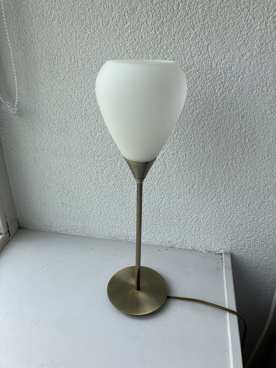 Image 1 of Art-Deco Tafel Lamp Met Glazen Bol