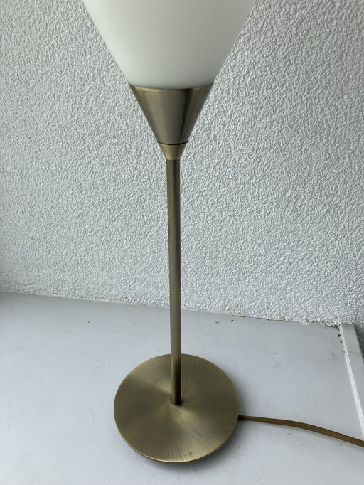 Art-Deco Tafel Lamp Met Glazen Bol