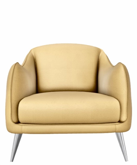 Image 1 of 2x Natuzzi Platea leather armchairs