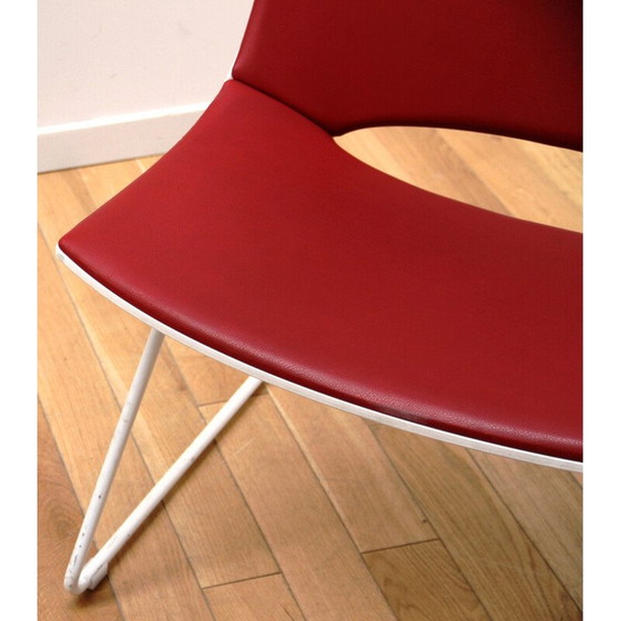 Image 1 of Coppia di sedie vintage "Oh! , Enea" in metallo verniciato bianco e plastica di Enea