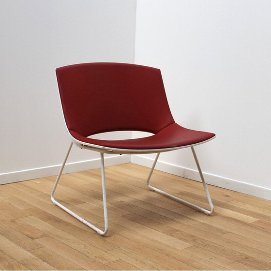 Image 1 of Coppia di sedie vintage "Oh! , Enea" in metallo verniciato bianco e plastica di Enea