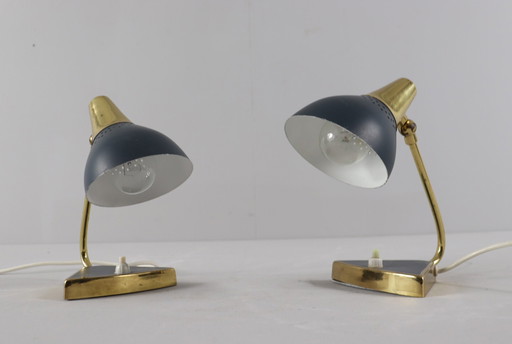 2 table lamps/bedside lamps in the style of Stilnovo, Italy, 1960s