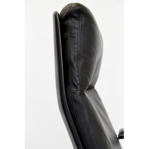 Vintage Fk86 office armchairs in steel and leather by Jørgen Kastholm and Preben Fabricius for Kill International