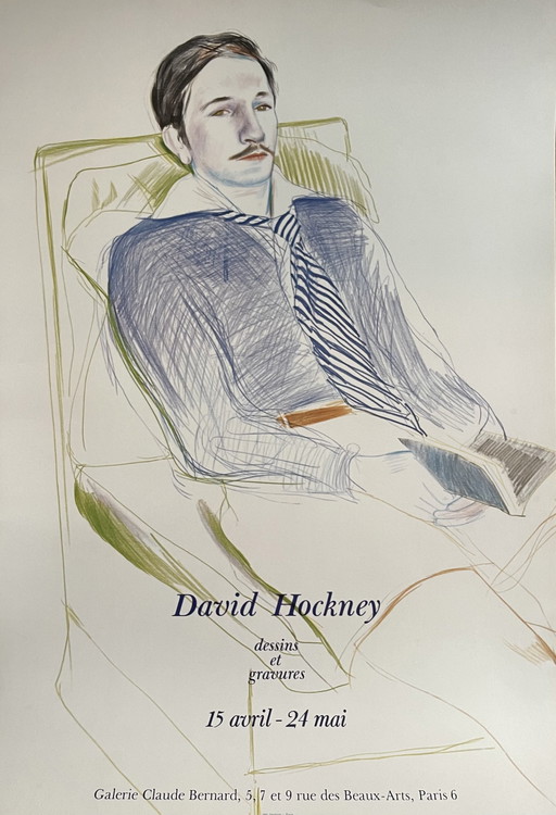 David Hockney, Dessins Et Gravures Exhibition Poster, Imp. Dermont-Paris,  Printed In France