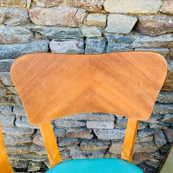 Image 1 of Set di 4 sedie vintage in legno e vinile