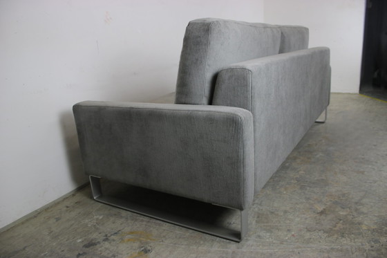 Image 1 of Divano di design a tre posti Rolf Benz Ego Couch in velluto a coste grigio, nuovo.