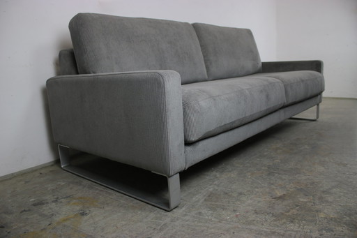 Rolf Benz Ego Couch three seater Cord Fabric Gray Designer Sofa New.