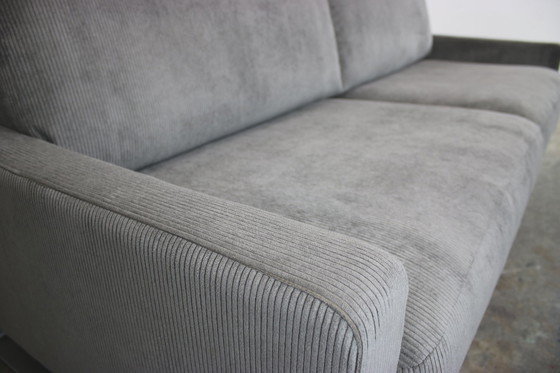 Image 1 of Divano di design a tre posti Rolf Benz Ego Couch in velluto a coste grigio, nuovo.