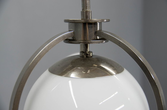 Image 1 of Art Deco / Functionalist Nickel Chandelier, 1930S