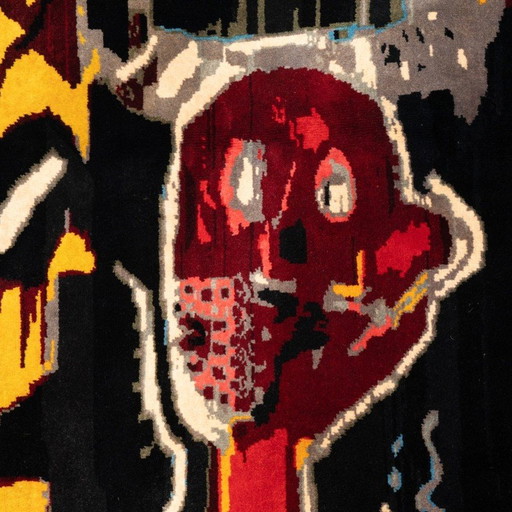 Vintage Notary wool rug by Jean-Michel Basquiat
