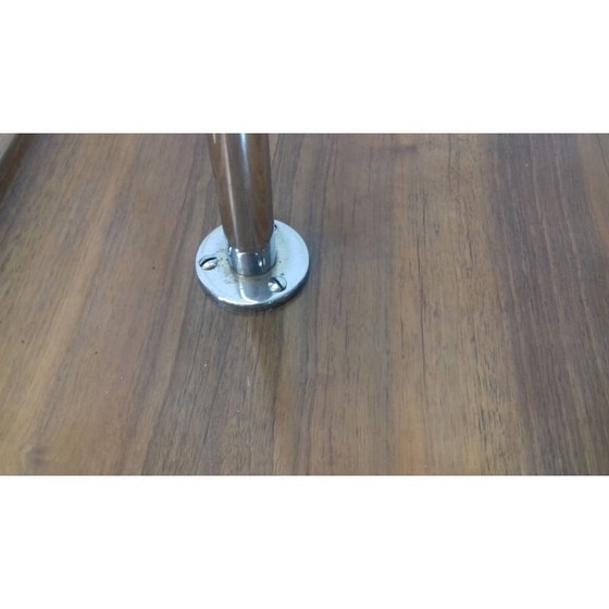 Image 1 of Vintage Art Deco floor lamp in steel, wood and glass by Jindřich Halabala, Czechoslovakia 1930