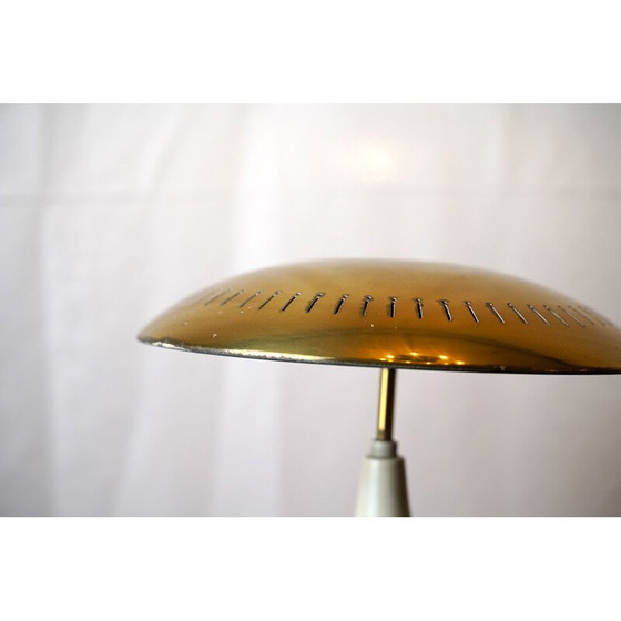 Image 1 of Vintage Brass and Lacquer ceiling lamp by Lumi Milano Italian 1950s