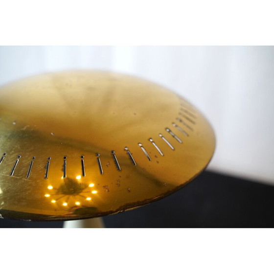 Image 1 of Vintage Brass and Lacquer ceiling lamp by Lumi Milano Italian 1950s
