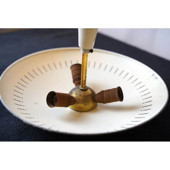 Image 1 of Vintage Brass and Lacquer ceiling lamp by Lumi Milano Italian 1950s