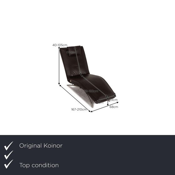 Image 1 of Konoir Electrically adjustable, black leather recliner