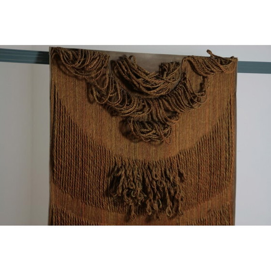 Image 1 of Abstract vintage wall tapestry in vegetal fiber, 1970
